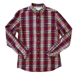 Diesel Red Plaid Check Cotton Button-Down Men's Flannel Shirt - Size L